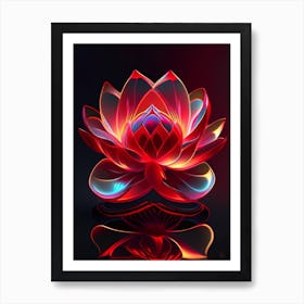 Red Lotus Holographic 2 Art Print