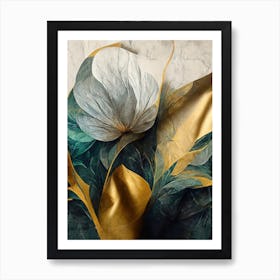 Textured Floral Abstract Watercolor Art Print