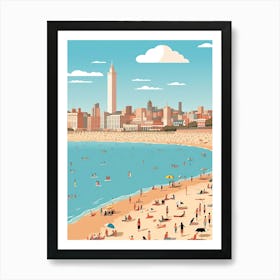 Brighton Beach, England, Graphic Illustration 4 Art Print