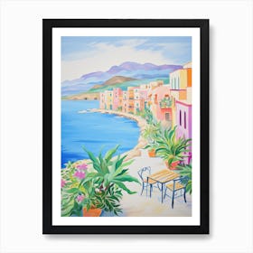 Cefalu, Italy Colourful View 1 Art Print