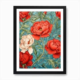 Peonies Wallpaper Art Print