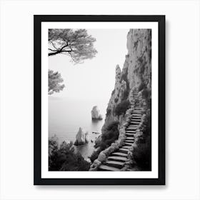 Capri, Italy, Black And White Photography 1 Art Print