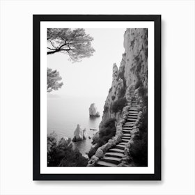 Capri, Italy, Black And White Photography 4 Art Print by Monochrome Vistas  - Fy