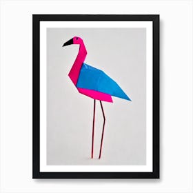 Flamingo Origami Bird Art Print