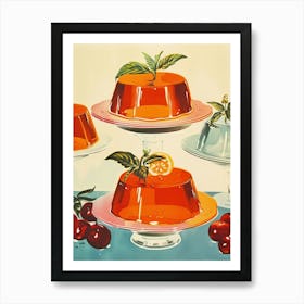 Fruity Jelly Retro Cookbook Illustration Inspired 3 Art Print