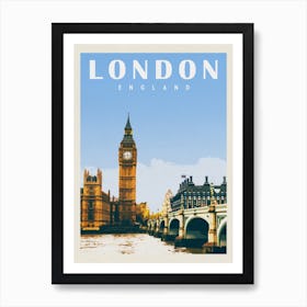 London England Travel Poster Art Print