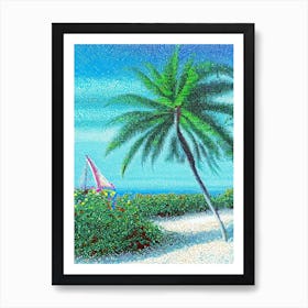 Grand Bahama Island Bahamas Pointillism Style Tropical Destination Art Print
