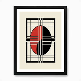 bauhaus Red And Black Squares Art Print