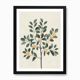 Apple Tree Minimal Japandi Illustration 8 Art Print