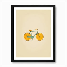 Orange Bicycle Vintage Print Art Print