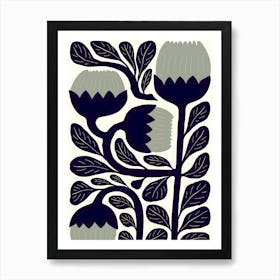 Henri Matisse Black And White Floral Print Art Print