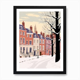 Retro Winter Illustration Richmond England 2 Art Print