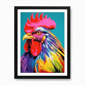 Andy Warhol Style Bird Rooster 3 Art Print