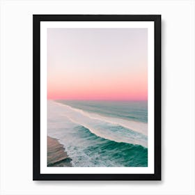 Malibu Beach, California Pink Photography 1 Art Print
