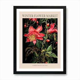 Christmas Cactus 4 Winter Flower Market Poster Art Print