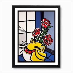 Rose Flower Still Life  3 Pop Art Style Art Print