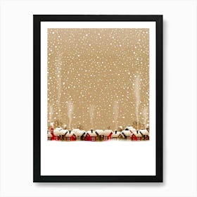 Snowy Christmas Village Art Print