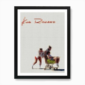 King Richard In A Pixel Dots Art Style Art Print