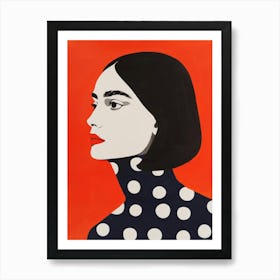 Polka Dot Woman Art Print