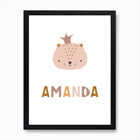 Cute Kitty, Amanda Lettering, Baby Art Print