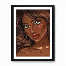 Brown Hair Luxury Girl Poster