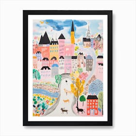 Helsinki, Dreamy Storybook Illustration 1 Art Print