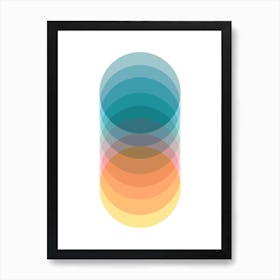 Colourful Abstract Graudated Circles Art Print