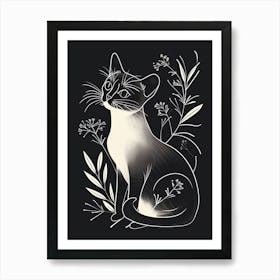 Siamese Cat Minimalist Illustration 1 Art Print