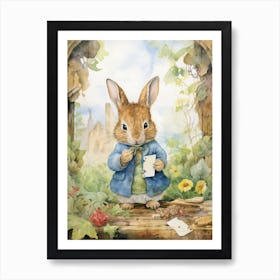 Bunny Puzzles Rabbit Prints Watercolour 1 Art Print