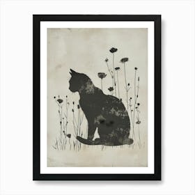 Cat In The Meadow Canvas Print Art Print