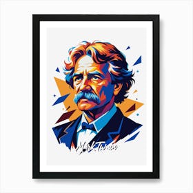 Mark Twain 02 Portrait WPAP Pop Art Art Print