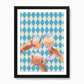 Cocktail Cheers Retro Vibes Art Print