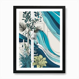 Twilight Blue Garden Of Flowers Art Print