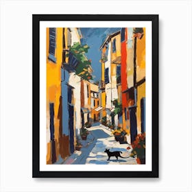 Painting Of Rome With A Cat 1 In The Style Of Matisse Art Print