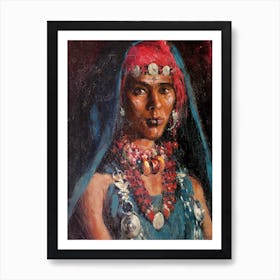 Young Woman With Necklaces, Carlos Abascal Art Print