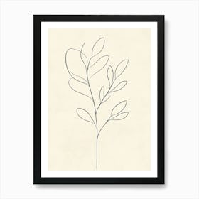 Line Drawing Of A Leaf 7 Art Print