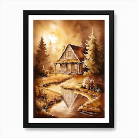 Cabin In The Woods 1 Art Print