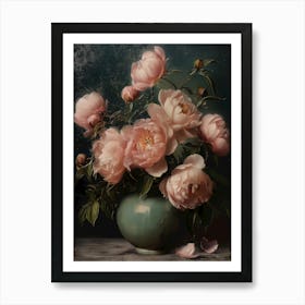 Peonies In A Vase Art Print