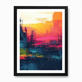 Abstract City | Pixel Minimalism Art Series Art Print