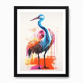 Andy Warhol Style Bird Crane 3 Art Print
