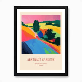 Colourful Gardens Blenheim Palace Gardens England 3 Red Poster Art Print