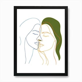 Minimalist Portrait Studies Woman Line 3 Art Print