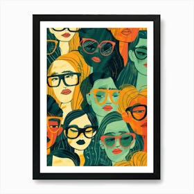 People In Glasses Art Print