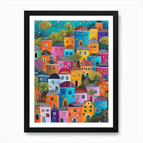 Kitsch Colourful Capetown Cityscape 2 Art Print