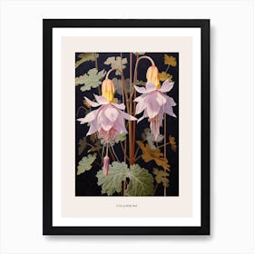 Flower Illustration Columbine 3 Poster Art Print