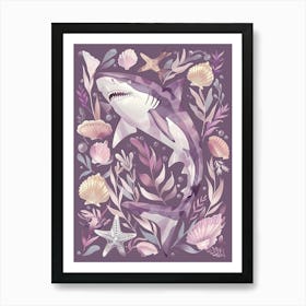 Purple Carpet Shark Illustration 2 Art Print