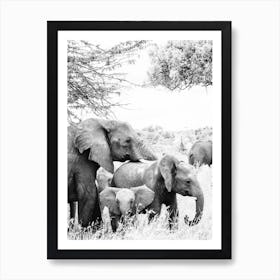 Kenya Elephants Art Print