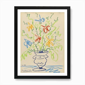 Flowers In A Vase by Picasso Art Print