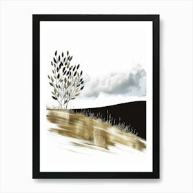 Tree On A Hill Art Print