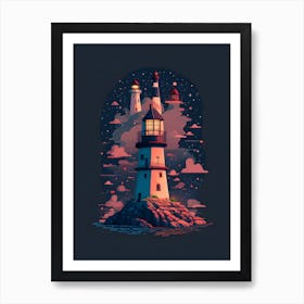 Fantasy lighthouse Art Print